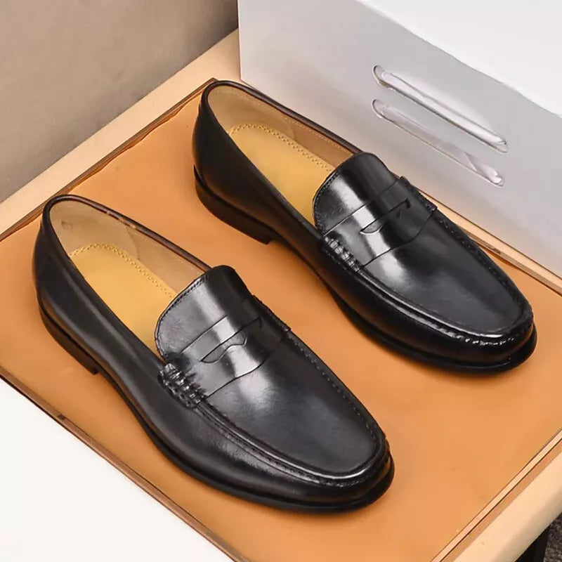 Women's Faux Leather Slip-On Loafers - Formal Occasion