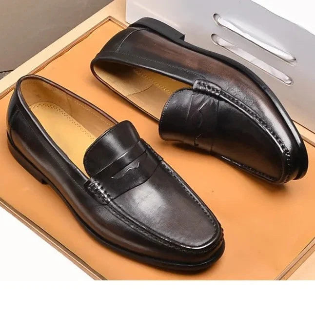Women's Faux Leather Slip-On Loafers - Formal Occasion
