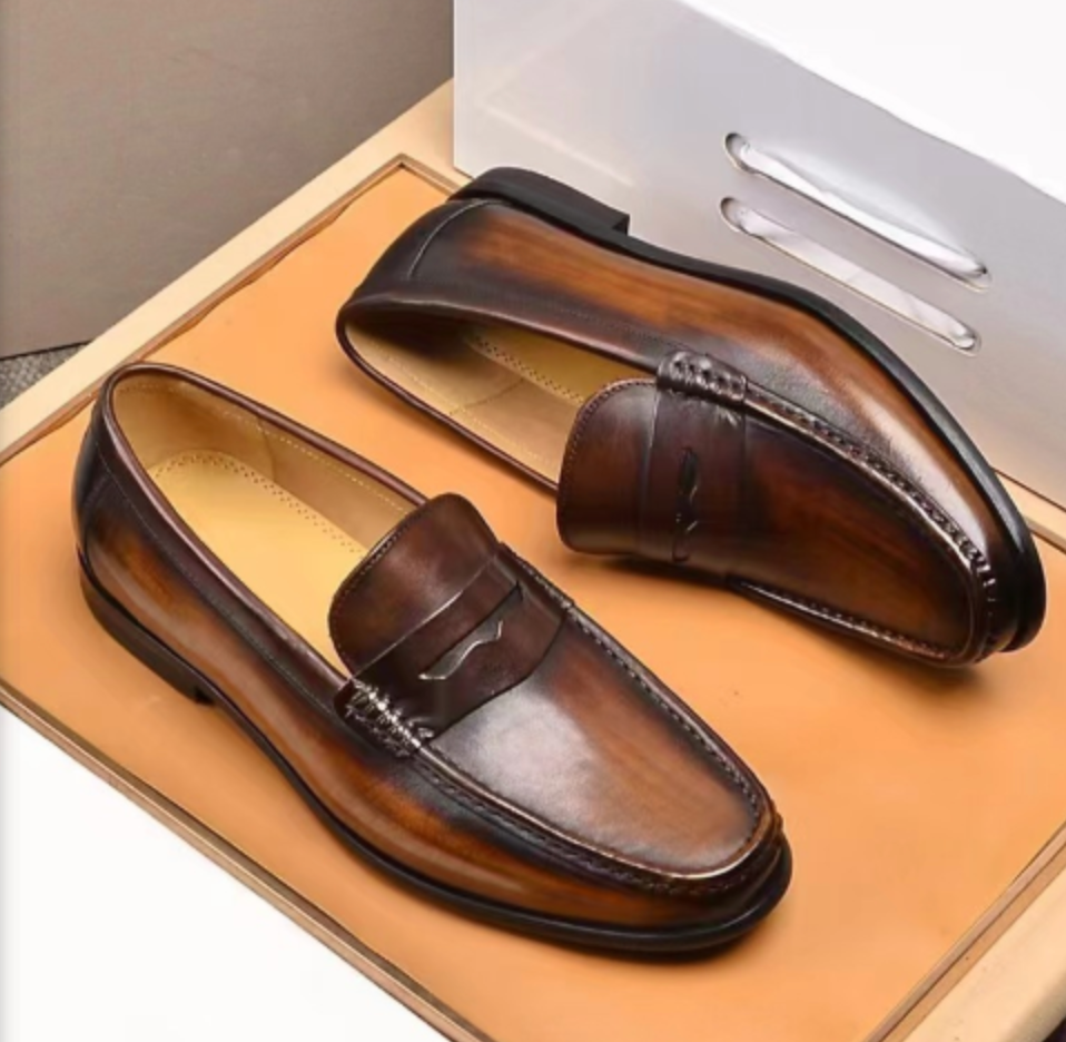 Women's Faux Leather Slip-On Loafers - Formal Occasion