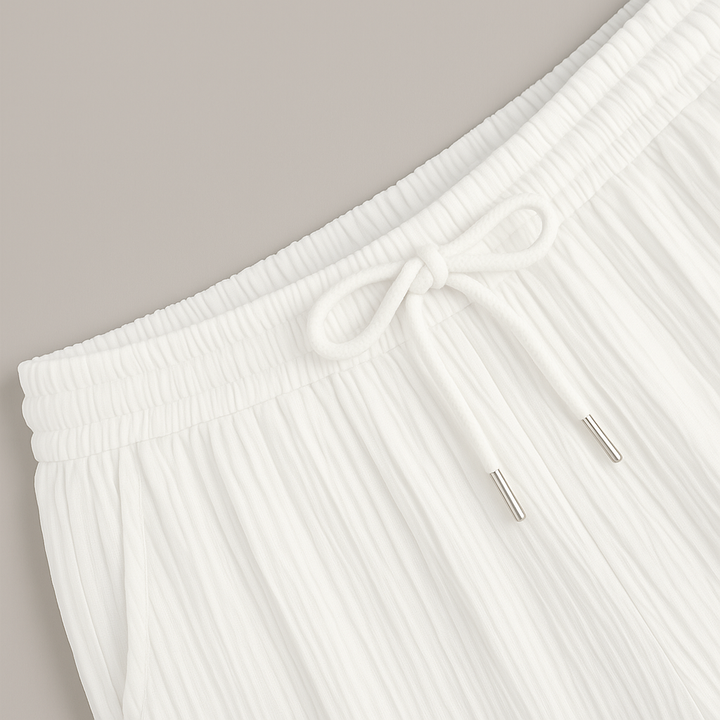 Women's Relaxed Linen Top and Pants Set - Casual