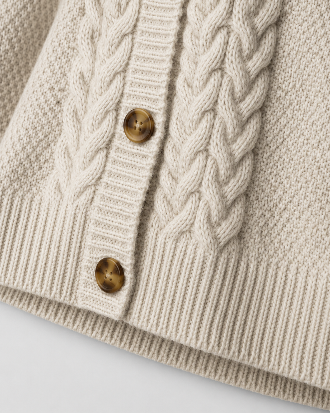 Women's Relaxed Fit Cable Knit Cardigan with Button Front
