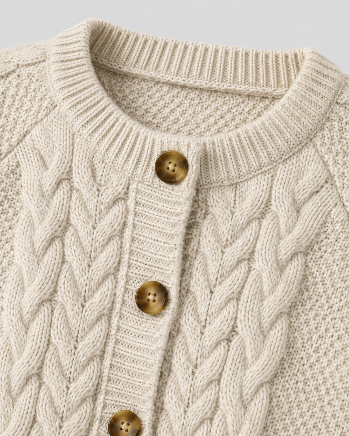Women's Relaxed Fit Cable Knit Cardigan with Button Front