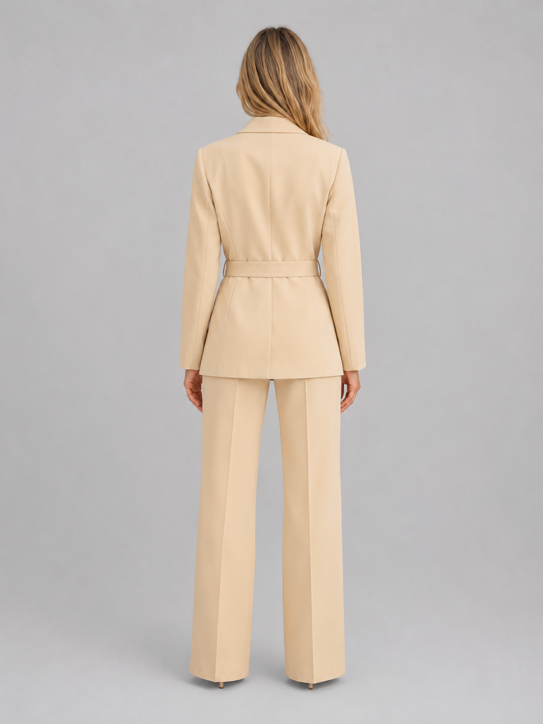 Women's Business Casual Blazer & Wide Leg Pant Suit Set