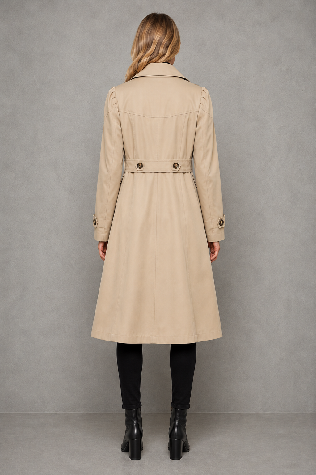 Classic Women's Trench Coat – Tailored Longline Cotton Blend Jacket