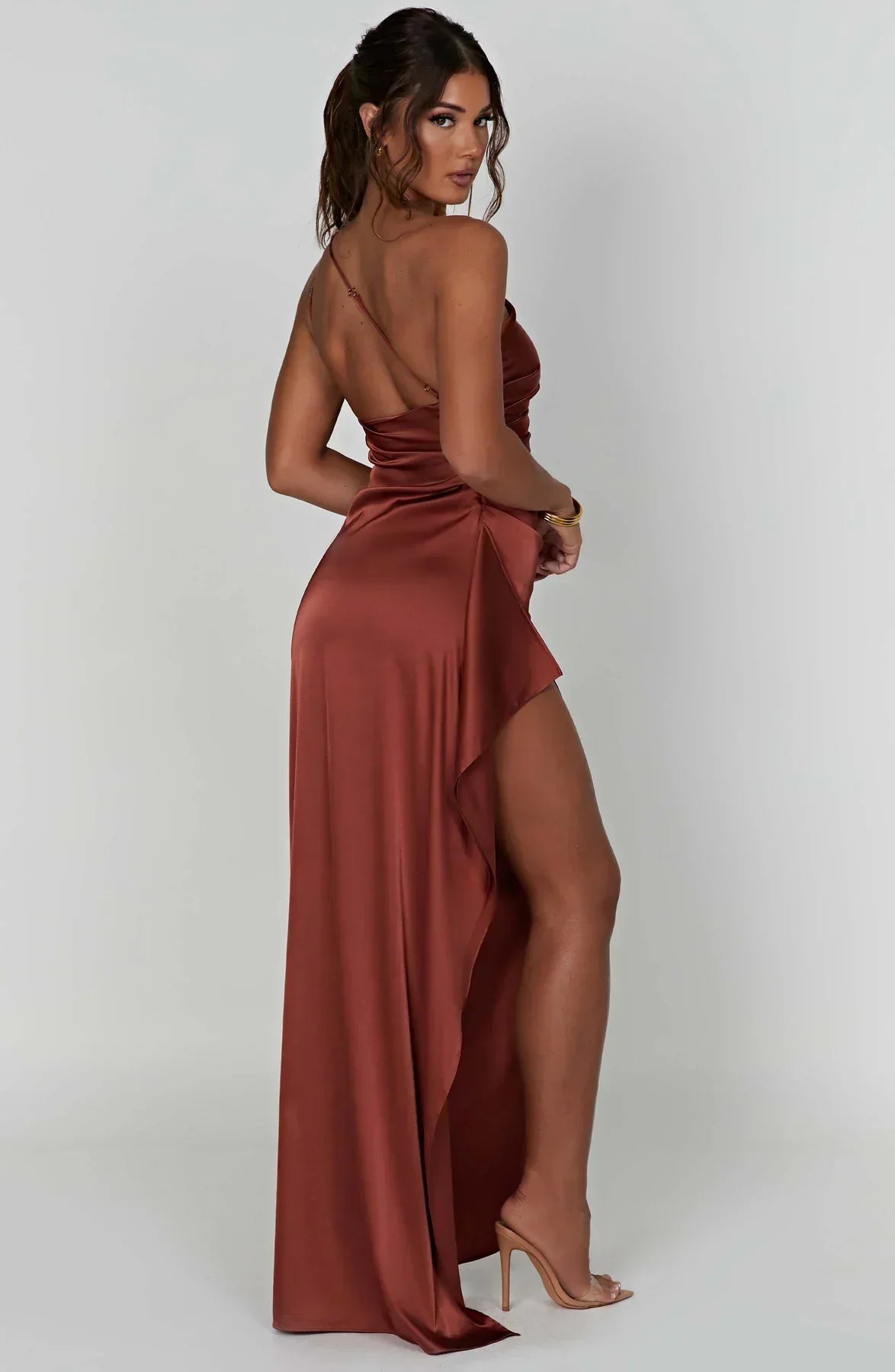 Women's Asymmetric Chiffon Maxi Dress - Evening Occasion