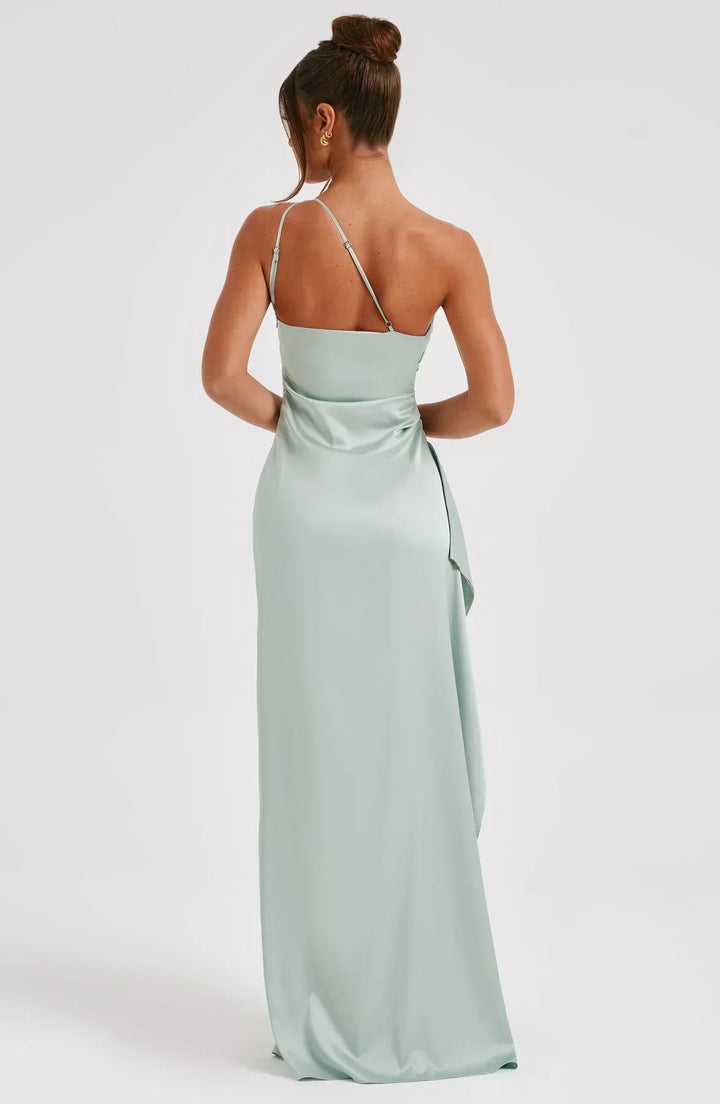 Women's Asymmetric Chiffon Maxi Dress - Evening Occasion