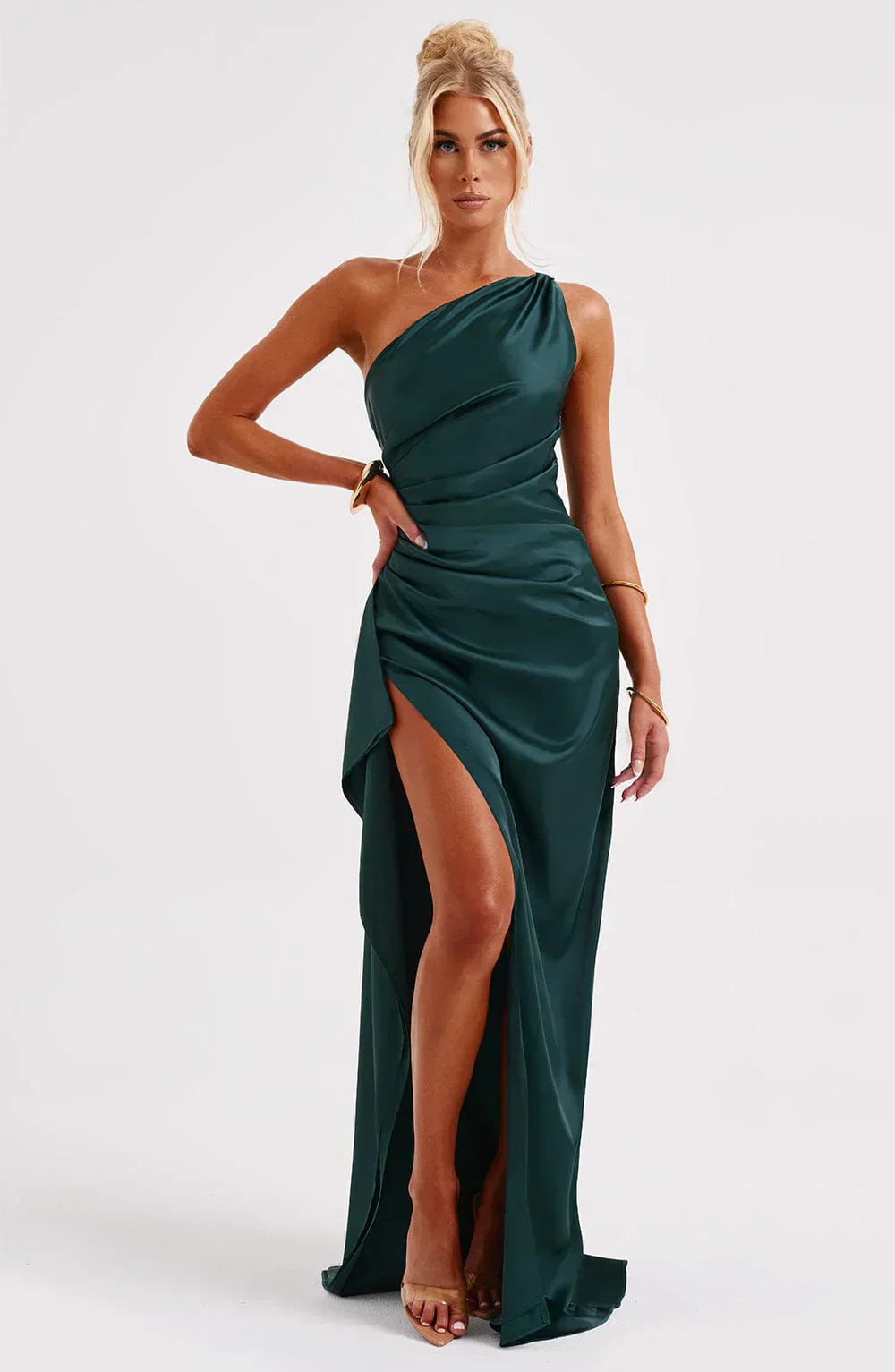 Women's Asymmetric Chiffon Maxi Dress - Evening Occasion