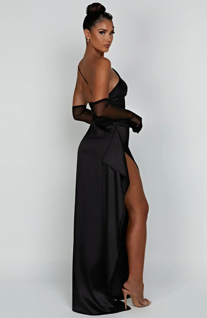 Women's Asymmetric Chiffon Maxi Dress - Evening Occasion