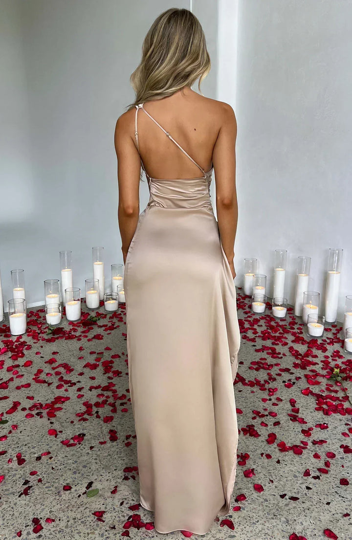 Women's Asymmetric Chiffon Maxi Dress - Evening Occasion