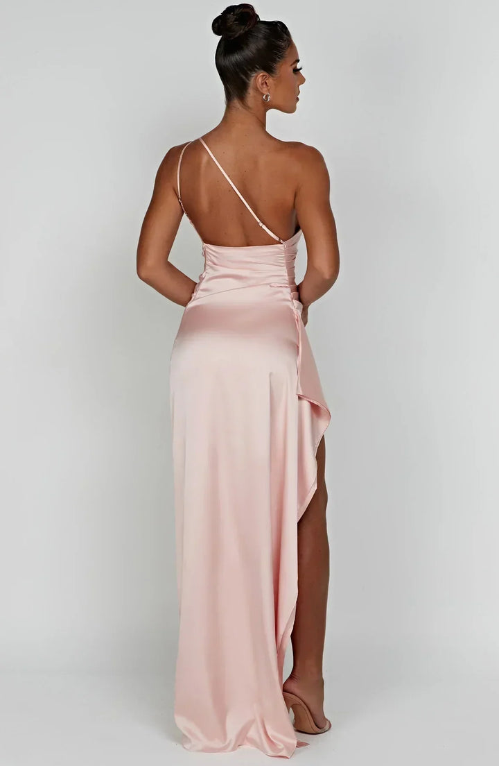 Women's Asymmetric Chiffon Maxi Dress - Evening Occasion