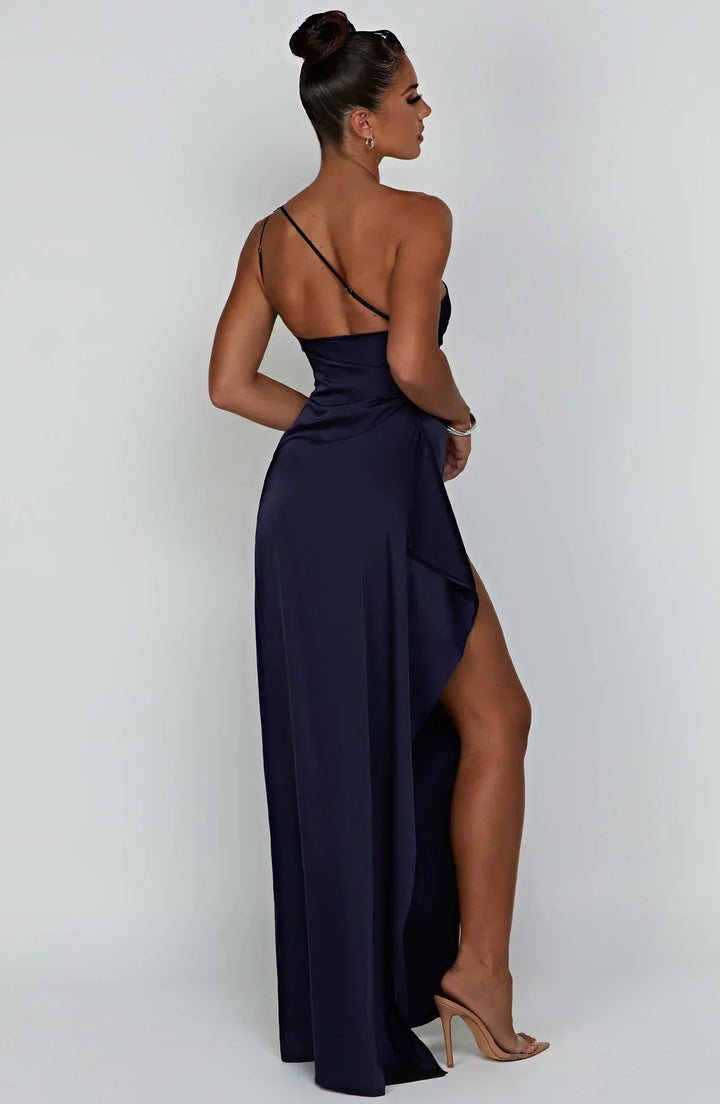 Women's Asymmetric Chiffon Maxi Dress - Evening Occasion