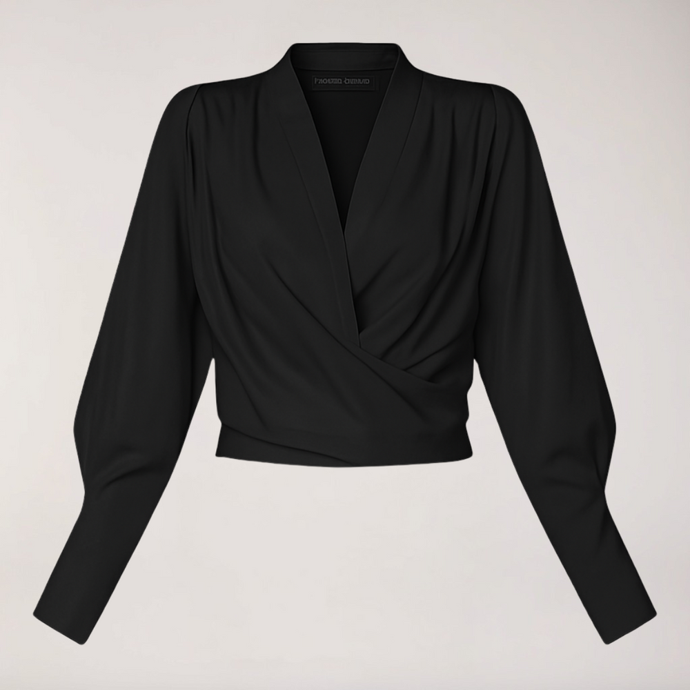 Women's V-neck Puff Sleeve Top - Casual Summer
