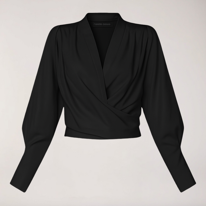 Women's V-neck Puff Sleeve Top - Casual Summer