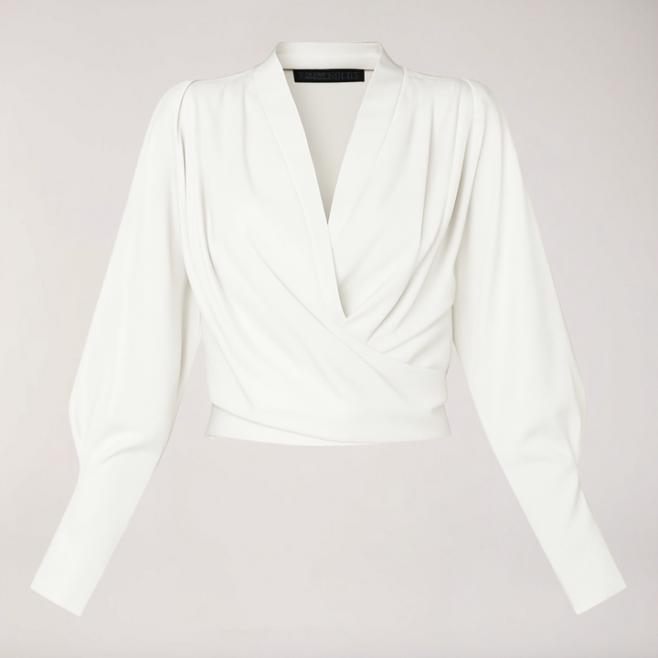 Women's V-neck Puff Sleeve Top - Casual Summer