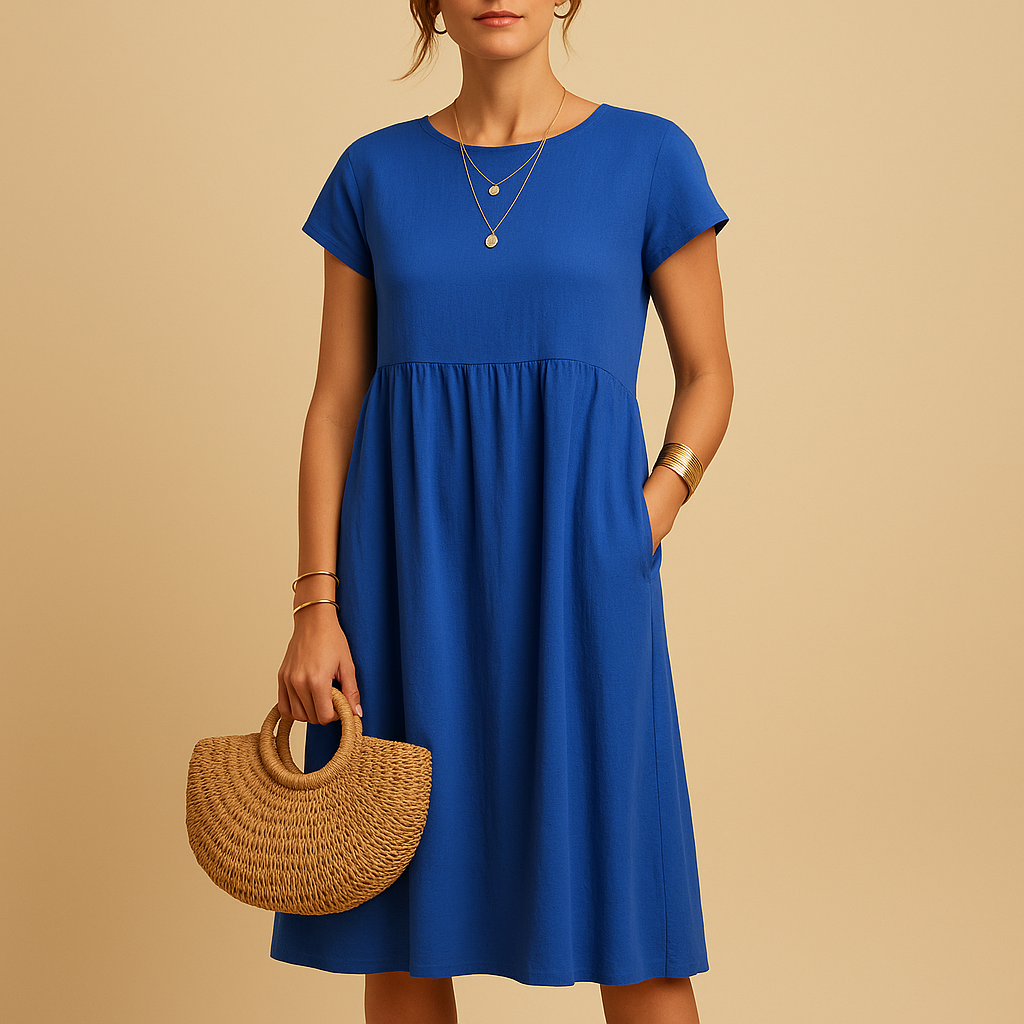 Women's Elegant Midi Dress - Lightweight Summer Casual