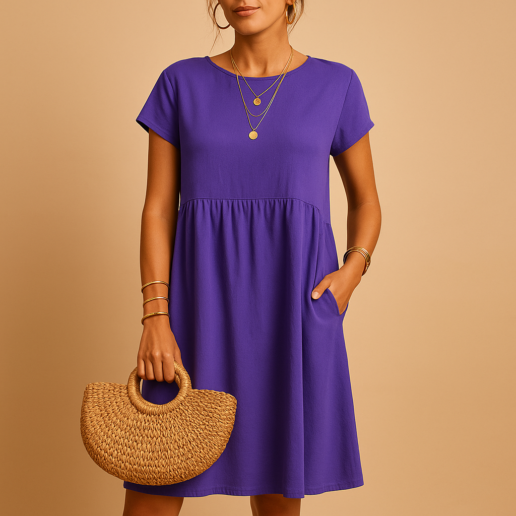Women's Elegant Midi Dress - Lightweight Summer Casual