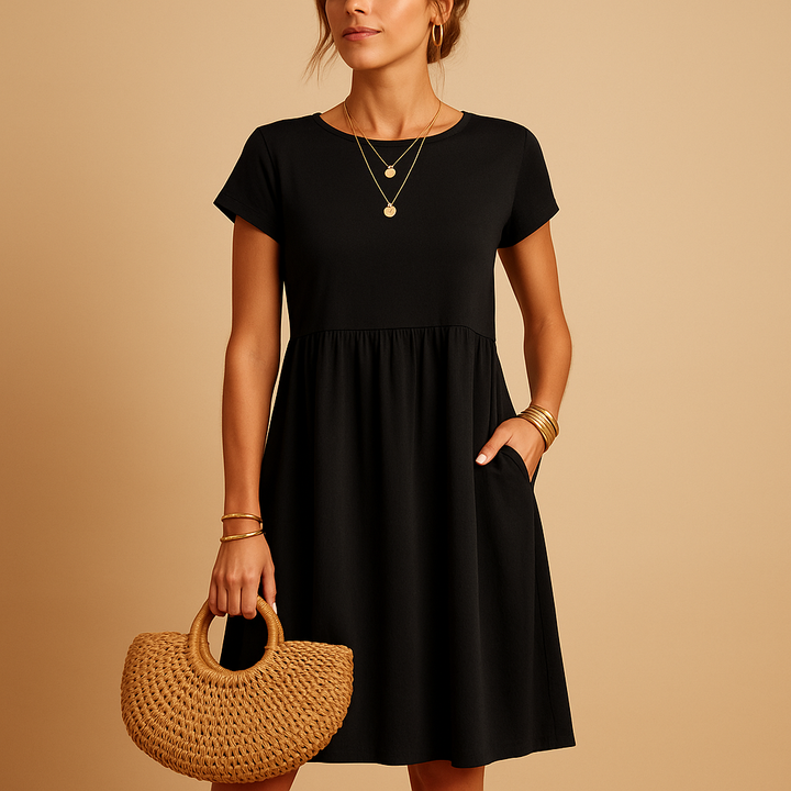 Women's Elegant Midi Dress - Lightweight Summer Casual