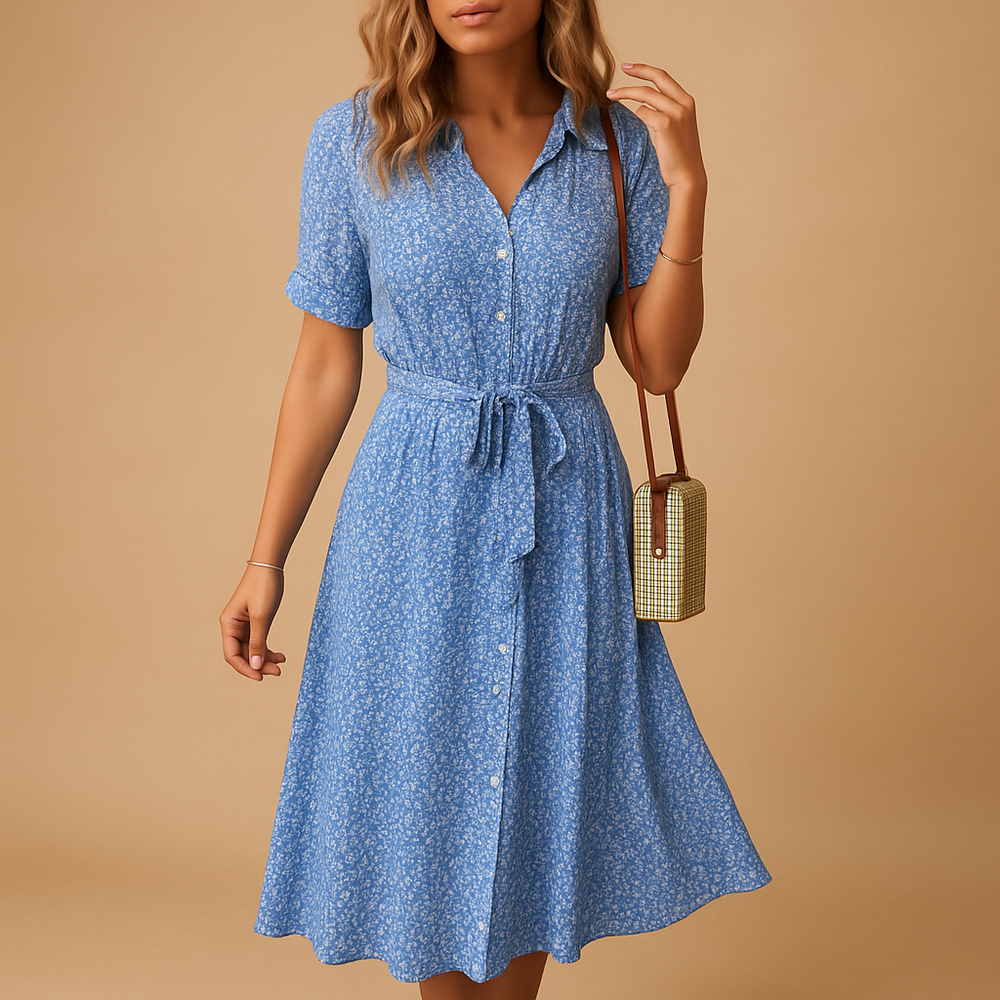 Women's Floral Midi Dress - Lightweight Summer Casual