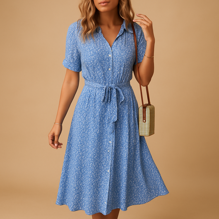 Women's Floral Midi Dress - Lightweight Summer Casual