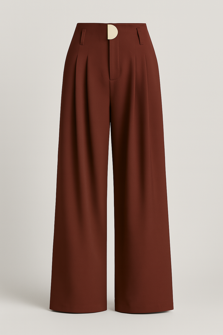 Women's Pleated Wide-Leg Pants - Elegant Smart Styling