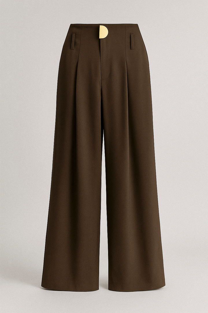 Women's Pleated Wide-Leg Pants - Elegant Smart Styling