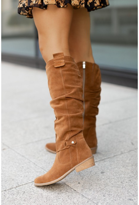 Women's Slouch Knee-High Boots - Elegant Everyday Wear
