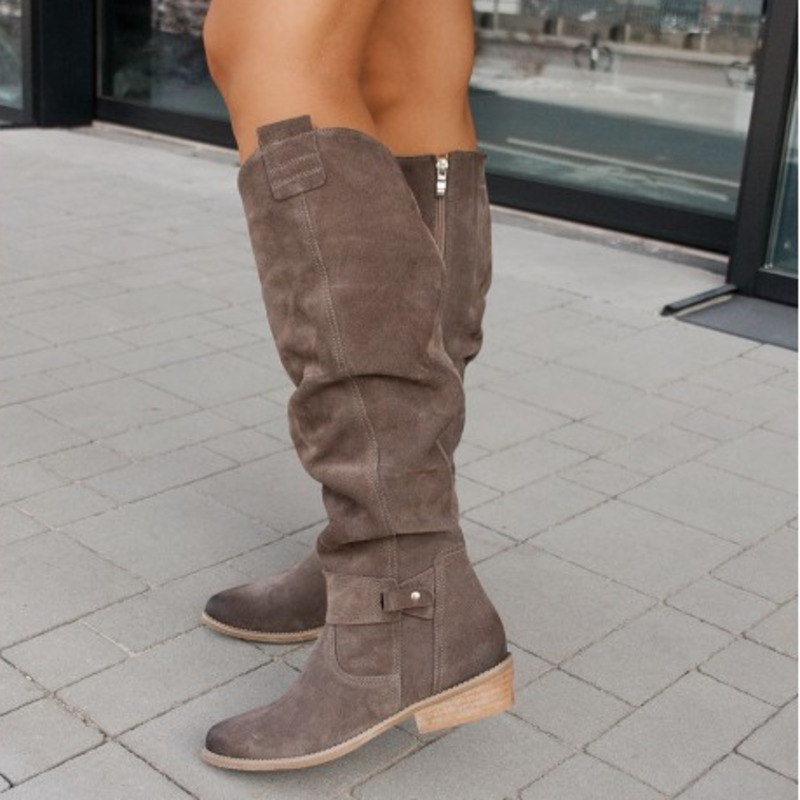 Women's Slouch Knee-High Boots - Elegant Everyday Wear
