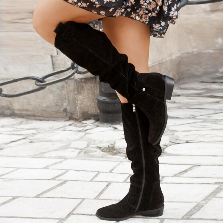Women's Slouch Knee-High Boots - Elegant Everyday Wear