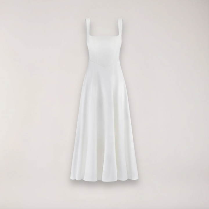 Women's Midi Dress - Cinched Waist - Flattering Fit