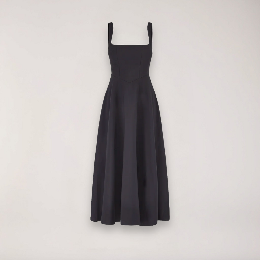 Women's Midi Dress - Cinched Waist - Flattering Fit