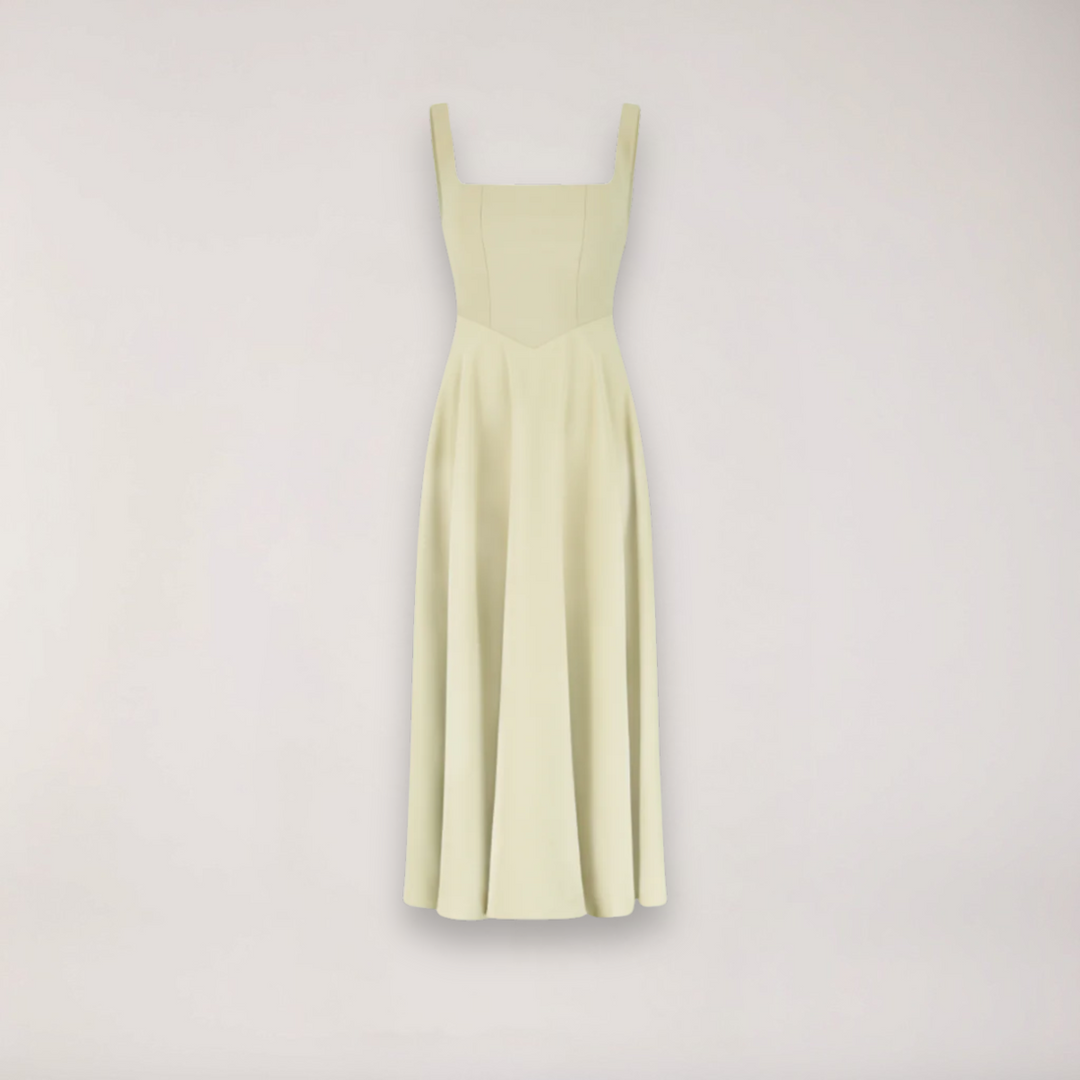 Women's Midi Dress - Cinched Waist - Flattering Fit