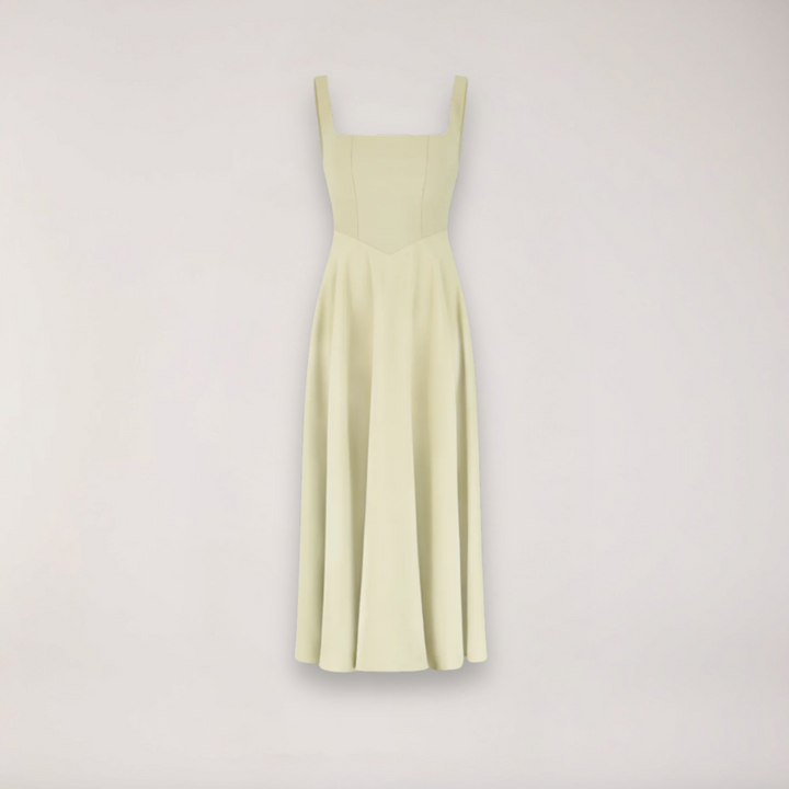 Women's Midi Dress - Cinched Waist - Flattering Fit