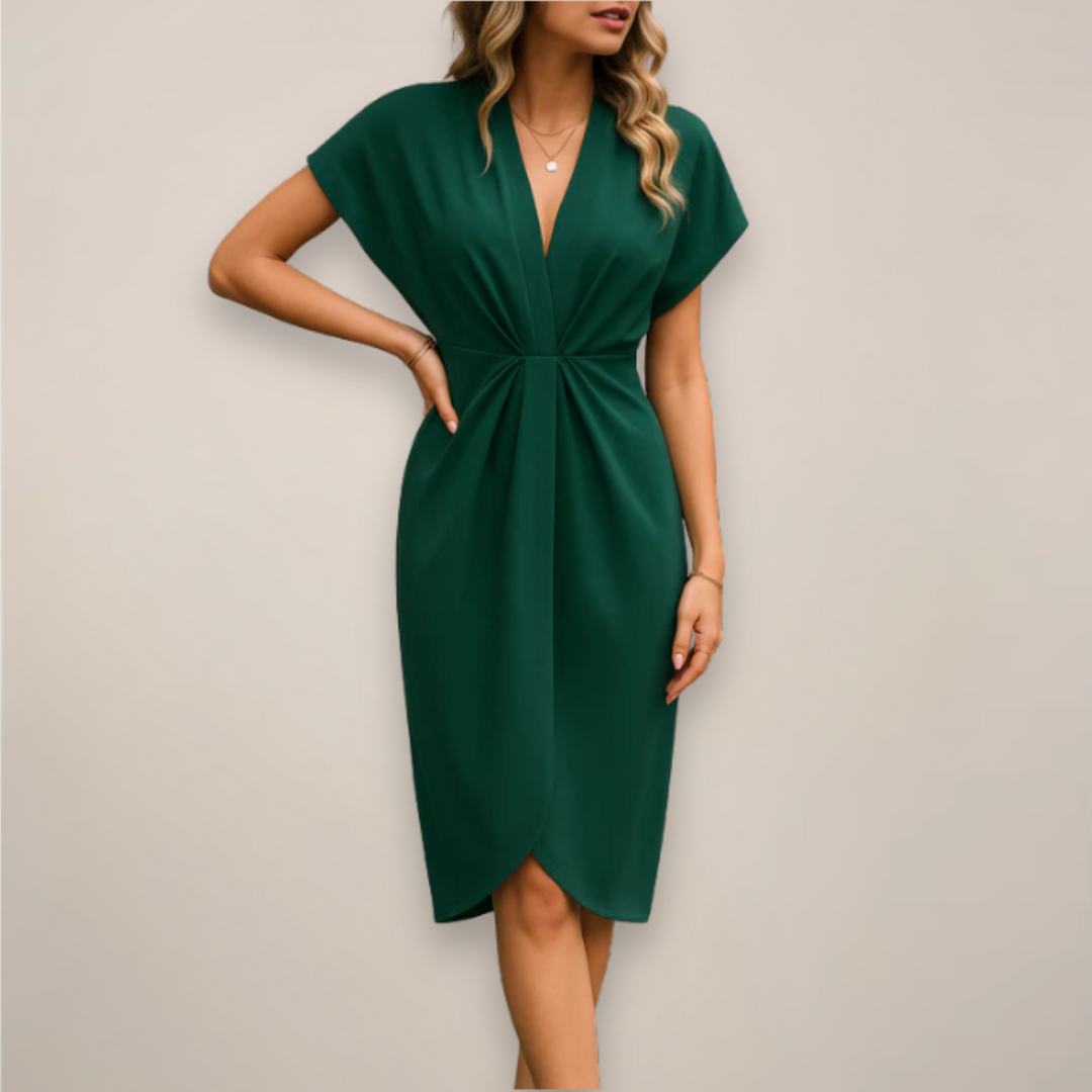 Women's Wrap Chiffon Midi Dress - Summer Casual