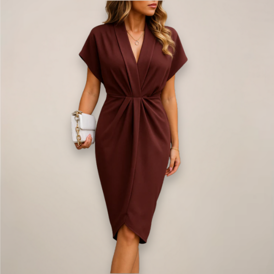 Women's Wrap Midi Dress - Casual Summer