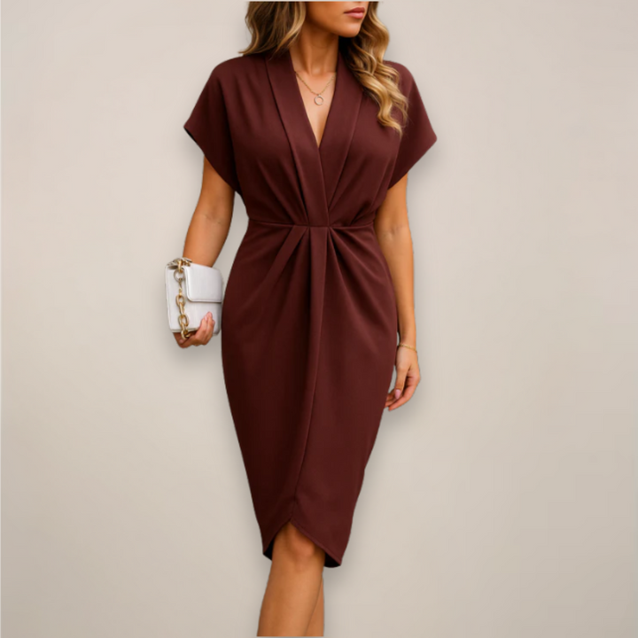 Women's Wrap Midi Dress - Casual Summer
