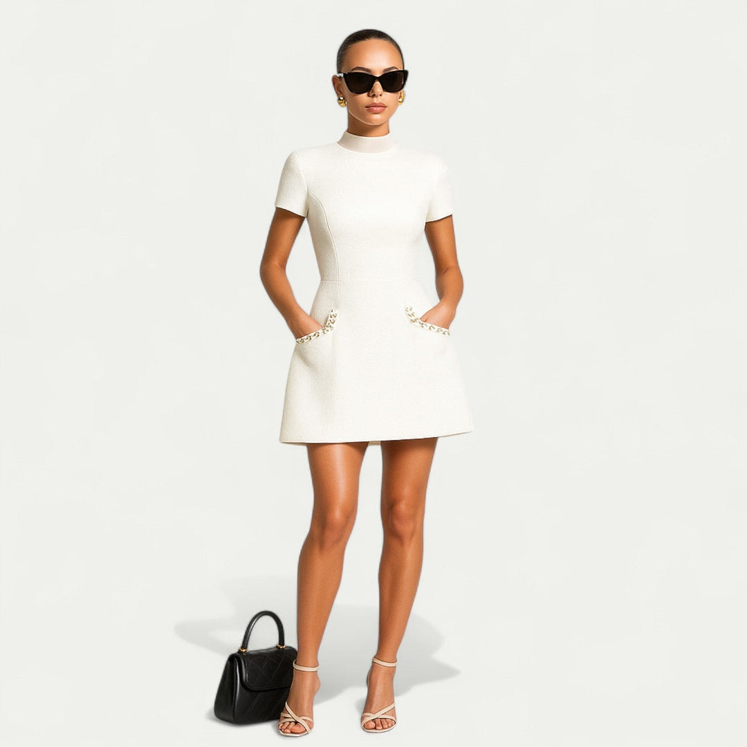 Women's Mini Dress with Pocket Detailing - Casual Summer