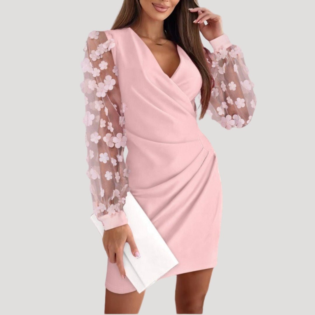 Women's Wrap Chiffon Mini Dress - Summer Casual
