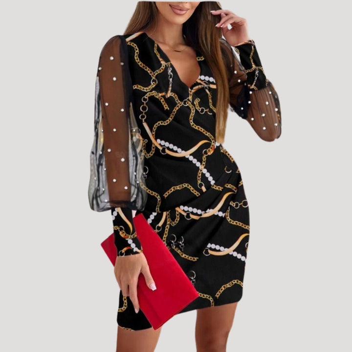 Women's Wrap Chiffon Mini Dress - Summer Casual