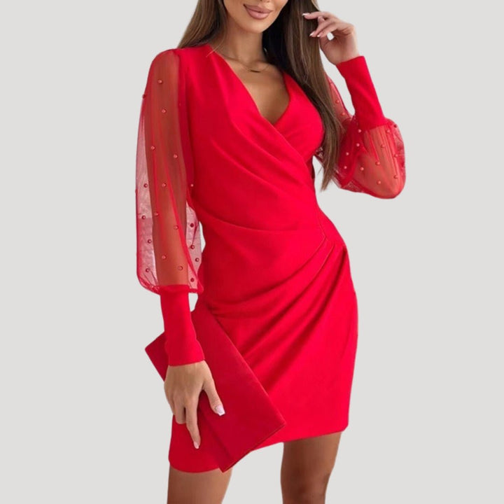 Women's Wrap Chiffon Mini Dress - Summer Casual