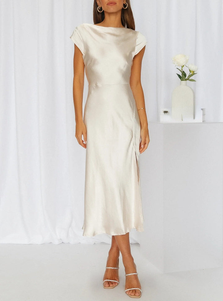Women's Minimalist Slip Midi Dress - Casual Summer