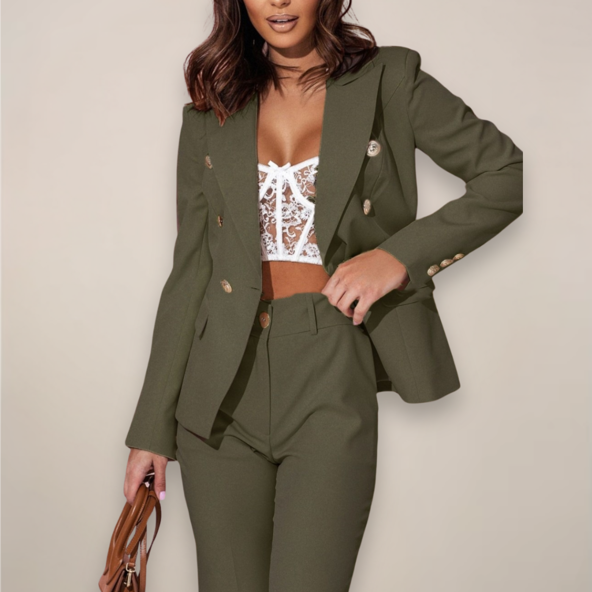 Women's Blazer and Pants Set - Relaxed Fit