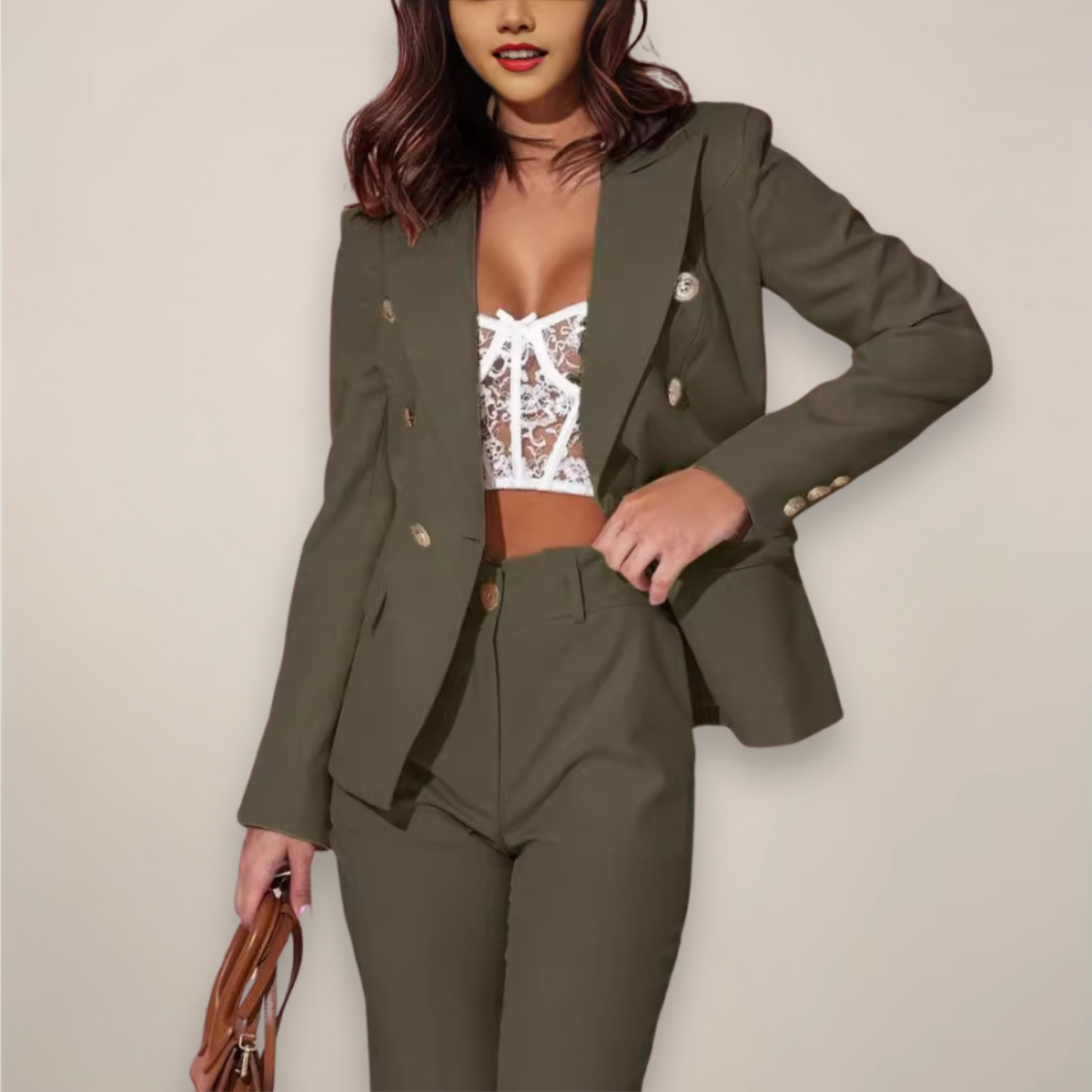 Women's Blazer and Pants Set - Relaxed Fit