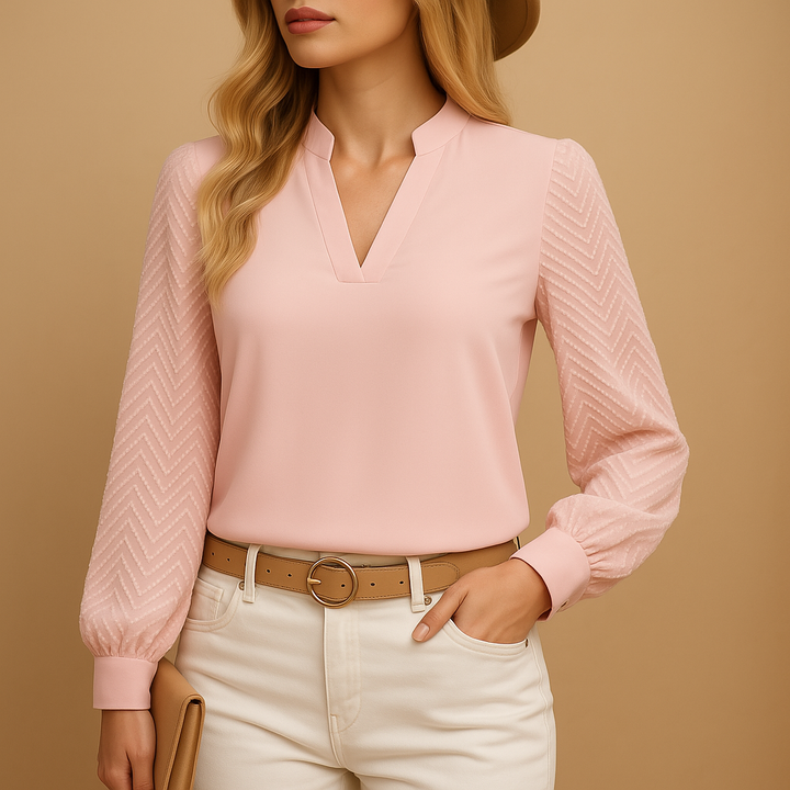 Women's V-Neck Knit Top - Relaxed Fit for Casual Wear