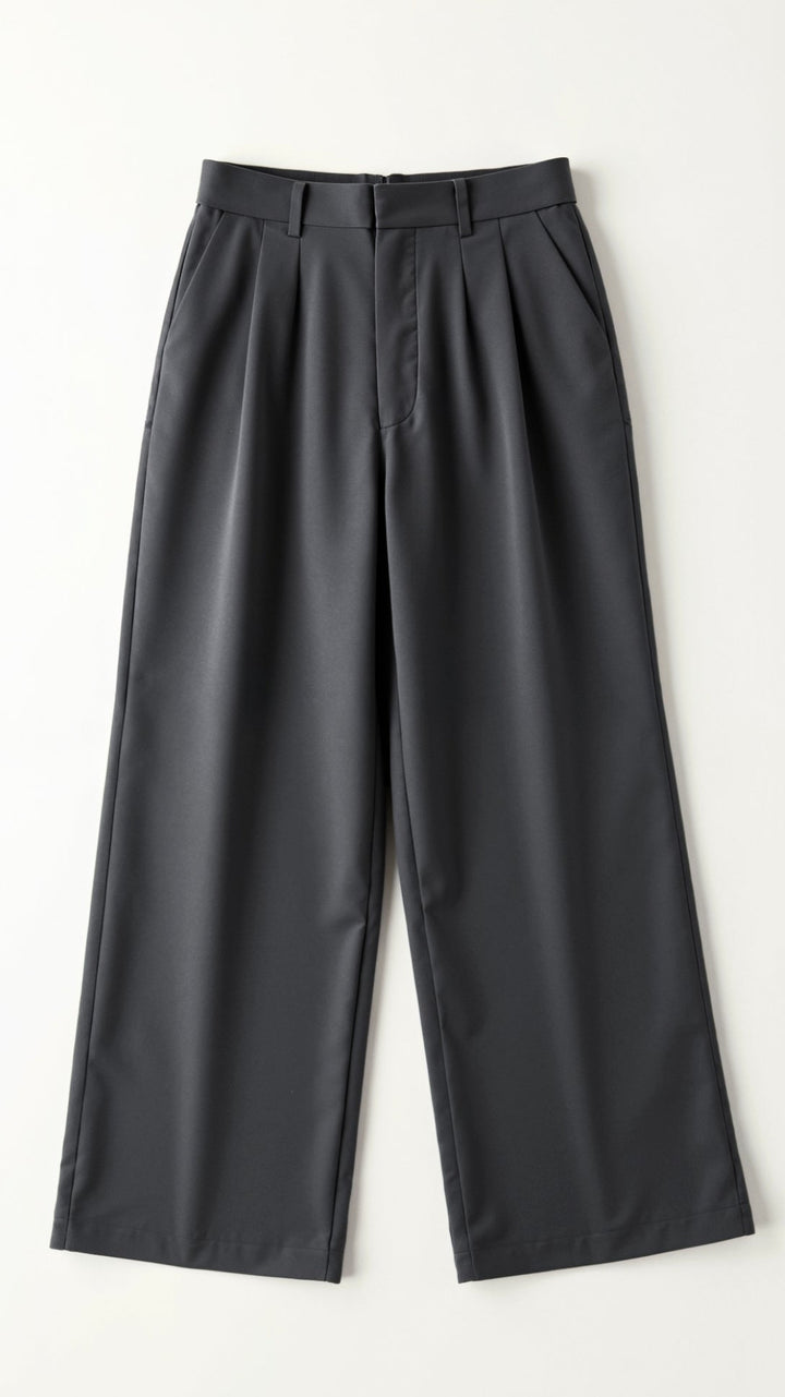 Women's Pleated High Waisted Pants - Relaxed Fit