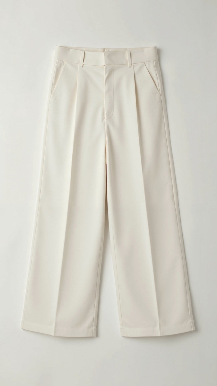 Women's Pleated High Waisted Pants - Relaxed Fit