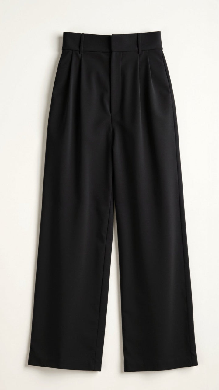 Women's Pleated High Waisted Pants - Relaxed Fit