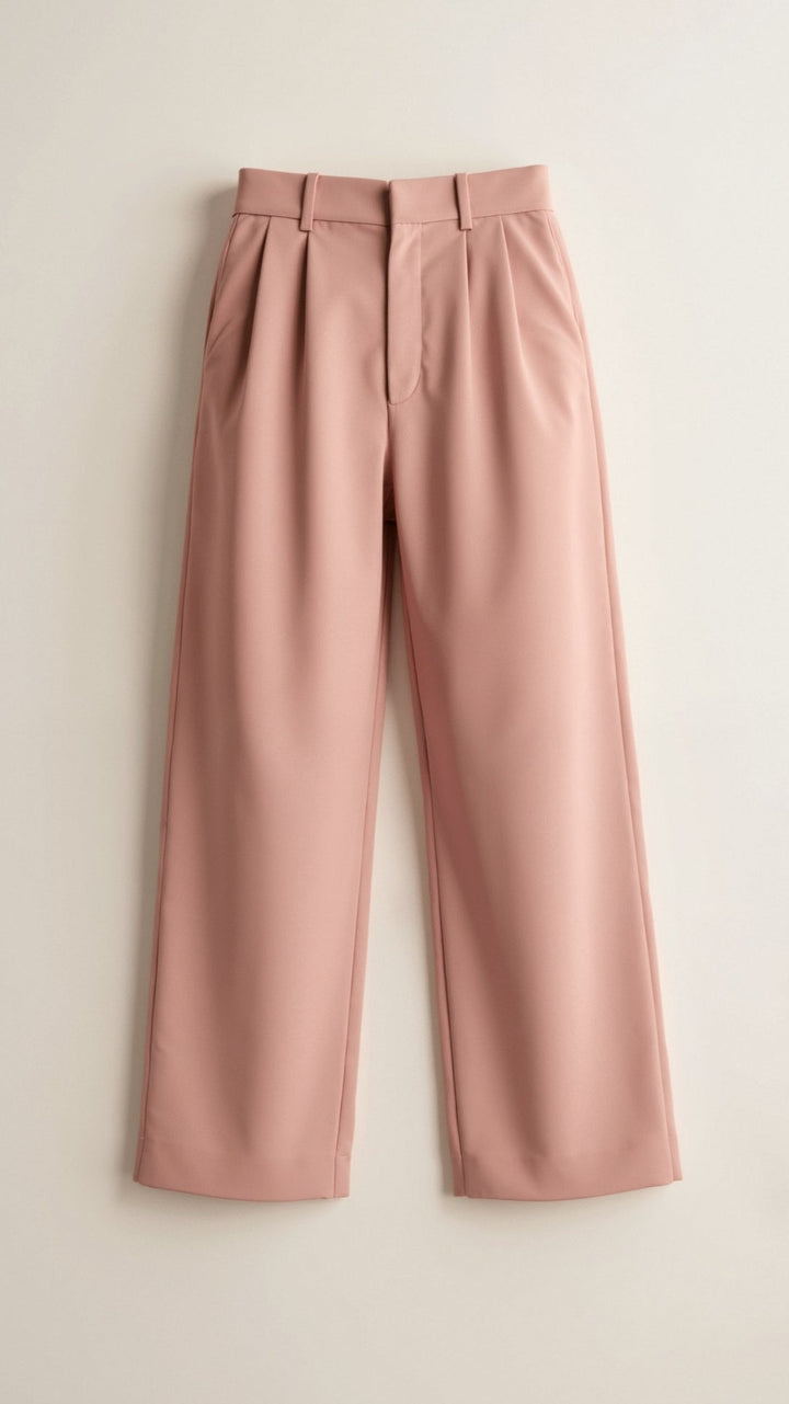 Women's Pleated High Waisted Pants - Relaxed Fit