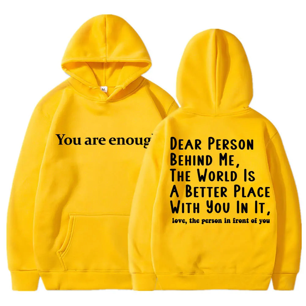Unisex Mental Health Casual Pullover Hoodie - You Are Enough