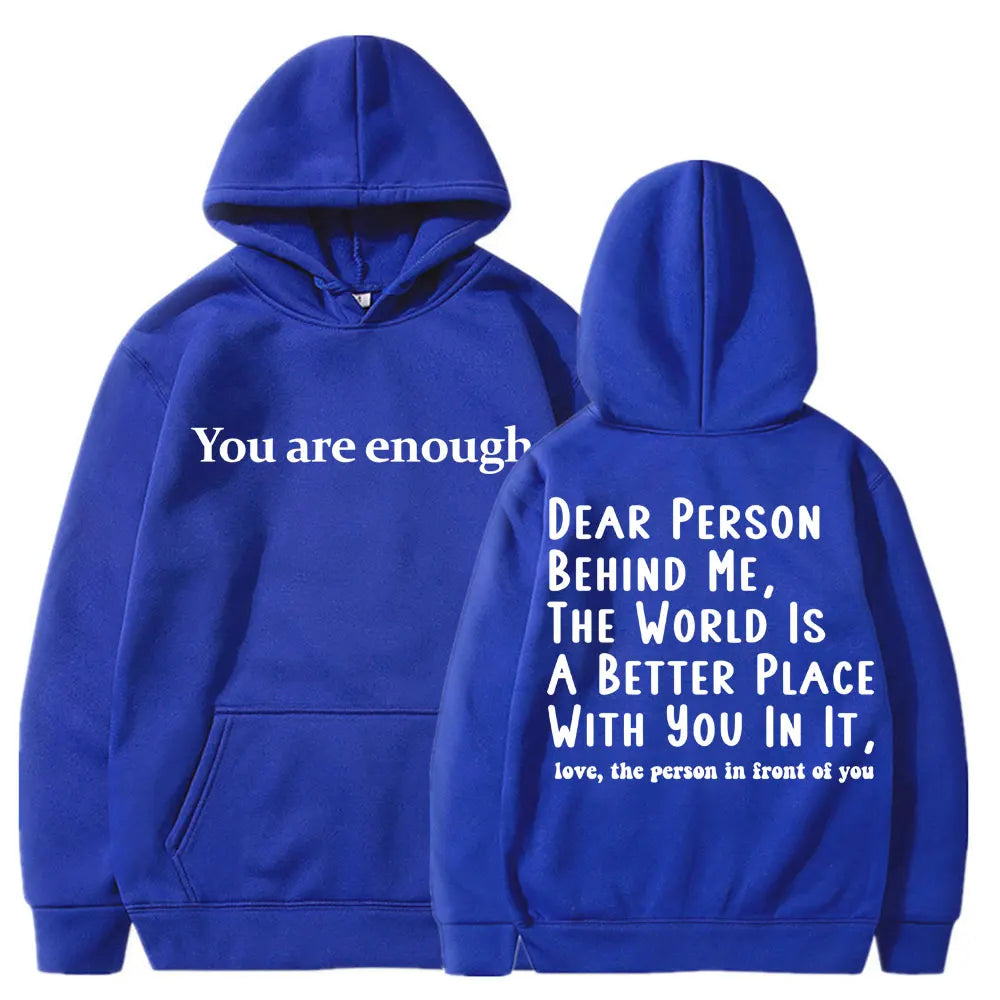 Unisex Mental Health Casual Pullover Hoodie - You Are Enough