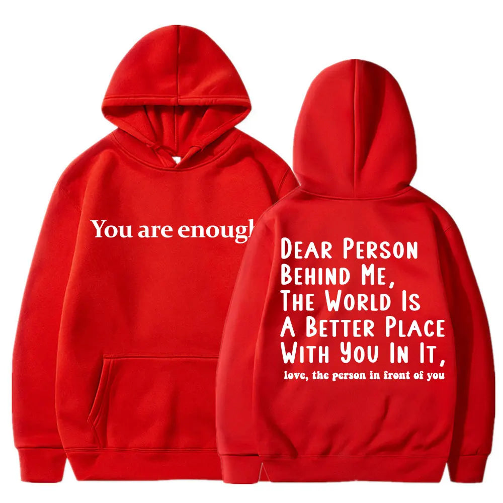 Unisex Mental Health Casual Pullover Hoodie - You Are Enough